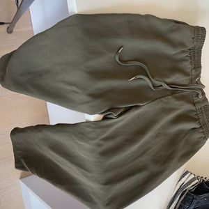 Olive green pants.